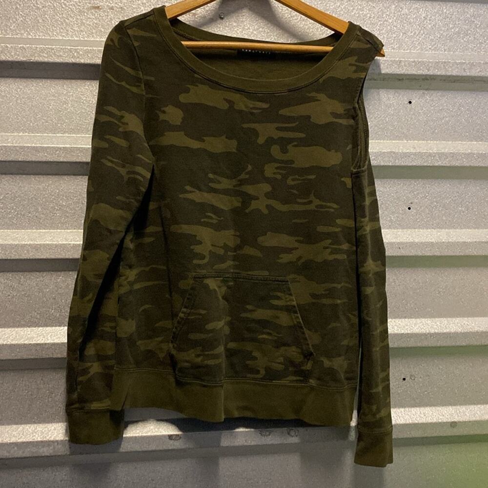 Anthropologie Sanctuary cold‎ shoulder crew neck pullover sweater sweatshirt top